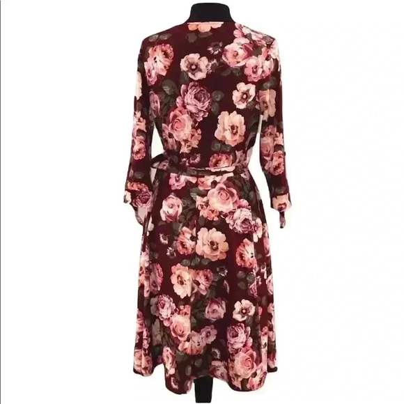ModCloth Floral Wrap Dress Size L - Picture 3 of 8